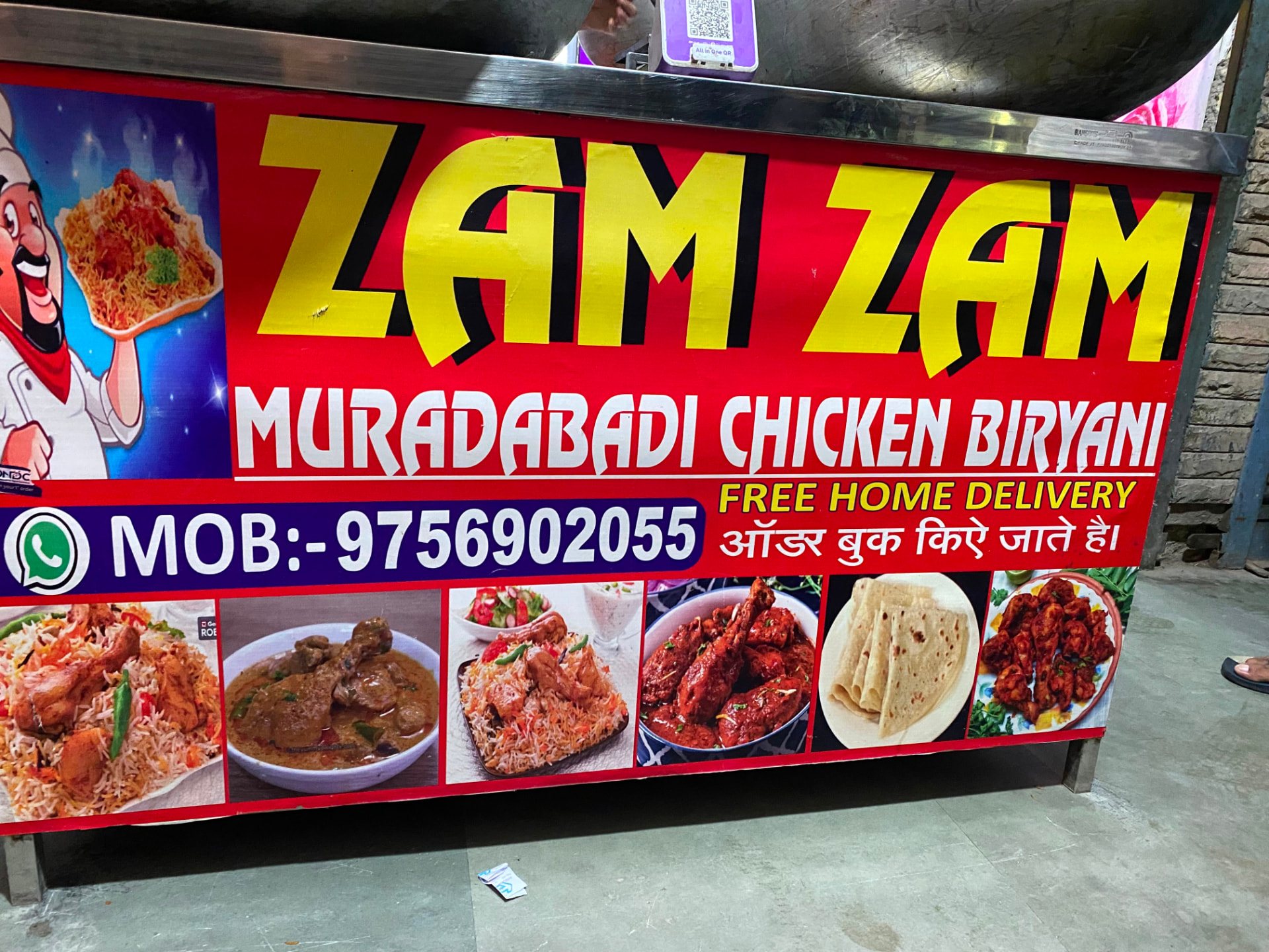 Zam Zam Muradabadi Chicken Biryani shop board